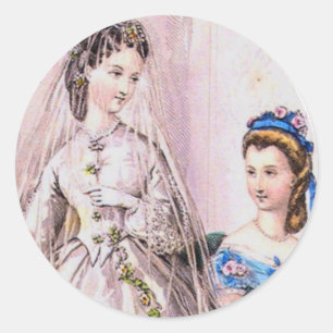 1863 Viktorianisch Bride Runder Aufkleber