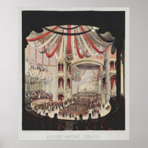 1864 Brooklyn Fair Academy of Music Kunst Poster