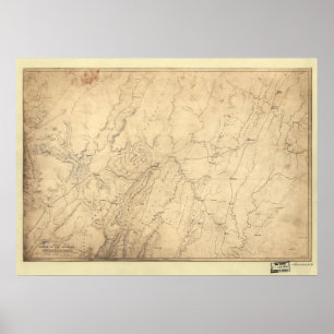 1864 zivile Kriegs-Karten-Truppenbewegungen Poster