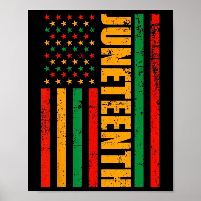 1865 Amerikanische Flagge Afrikanischer Schwarzges Poster (Vorne)