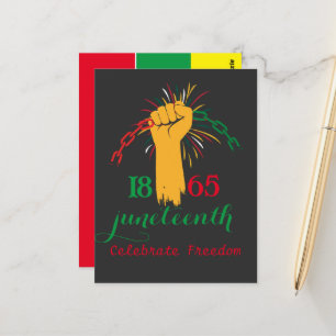 1865 feiert Freiheit gebrochene Kette Postkarte
