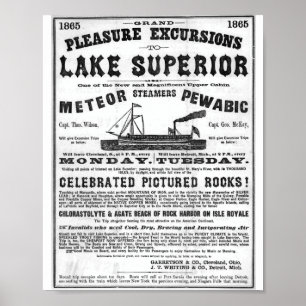 1865 Großartige Ausflüge zum Lake Superior Poster