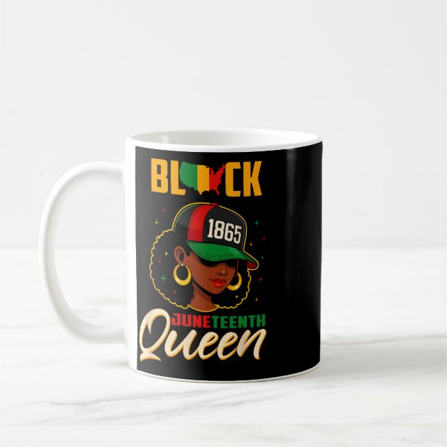 1865 Juneteenth Schwarze Königin Frauen Männer Jun Kaffeetasse (Links)