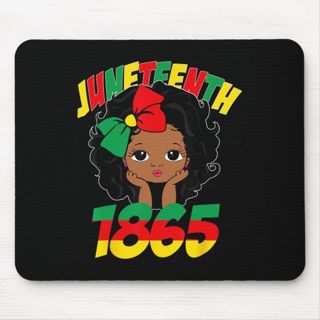1865 Niedliche Schwarze Mädchen Mousepad (Vorne)