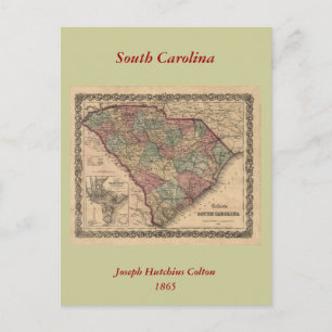 1865 South Carolina Karte
