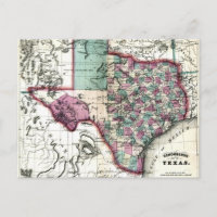 1866 Antiquarian Map of Texas by Schönberg & Co.