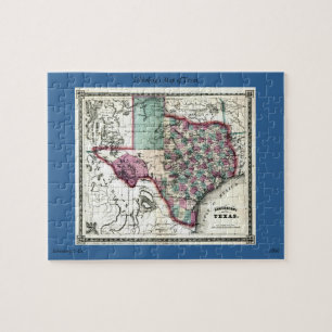 1866 Antiquitätenkarte von Texas von Schönberg & C