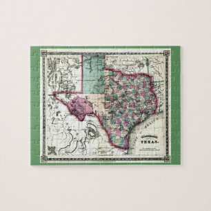 1866 Antiquitätenkarte von Texas von Schönberg & C
