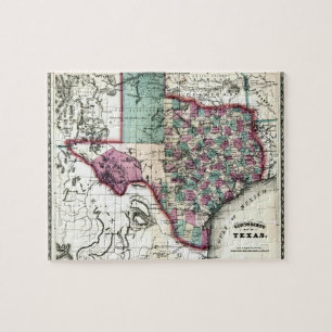 1866 Antiquitätenkarte von Texas von Schönberg & C