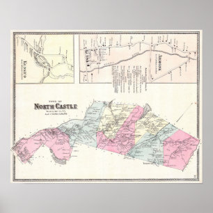 1867 Karte. Armonk, Westchester Landkreis, New Yor Poster