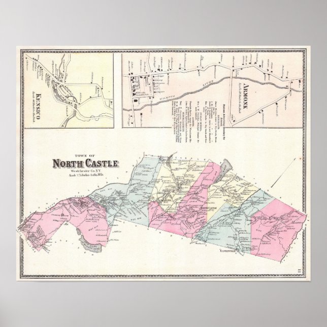 1867 Karte. Armonk, Westchester Landkreis, New Yor Poster (Vorne)