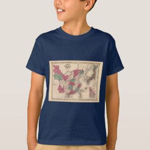 1868 Karte - Johnsons China und Japan T-Shirt