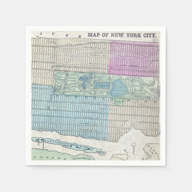 1870 Karte New York City Central Park Serviette (Vorderseite)