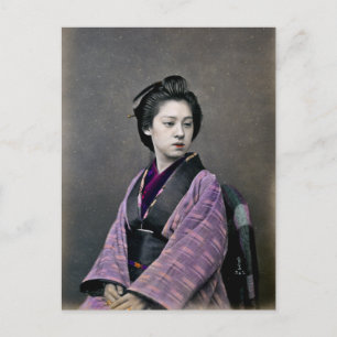 1870 Schöne japanische Frau Postkarte