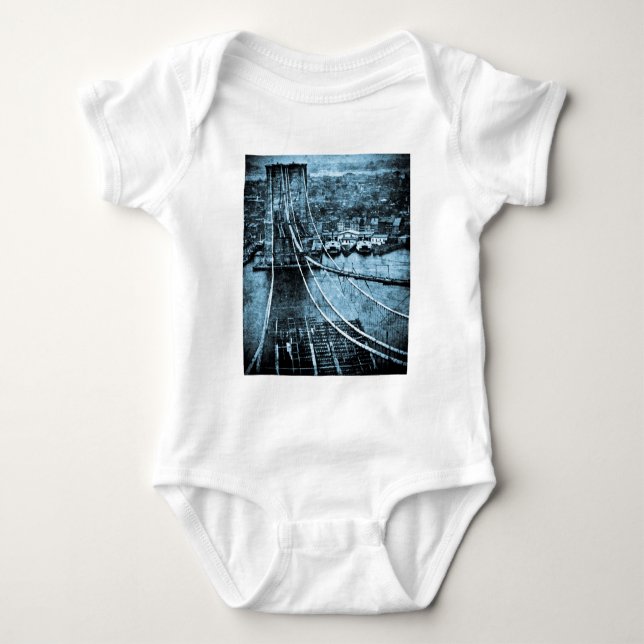 1870s Bau der Brooklyn-Brücke New York Baby Strampler (Vorderseite)