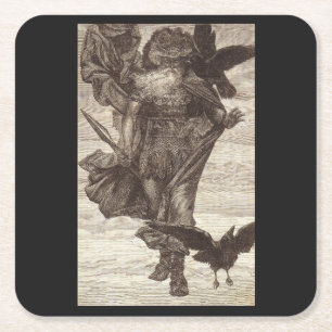 1871 Odin, Nordgott der Weisheit Rechteckiger Pappuntersetzer