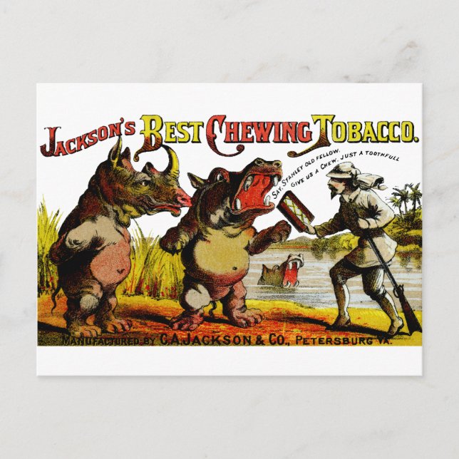 1871 Vintages Kauen Tabakwerbung Postkarte (Vorderseite)