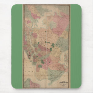 1872 Brooklyn Map - New York City, Queens Mousepad