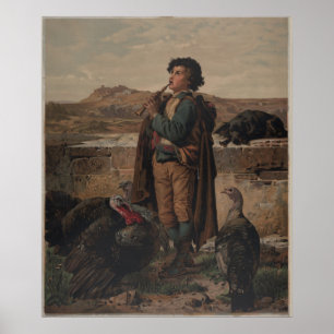 1873 Sammlung der Herde Vintage Landschaftsdruck Poster