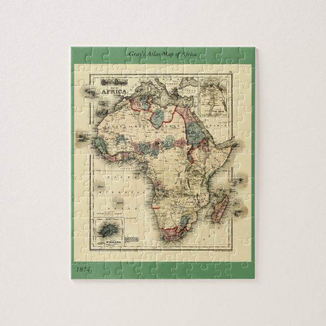 1874 Map of Africa Antique African Print (Vertikal)
