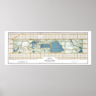 1875 Hinrichs' Guide Karte des Zentralparks Poster