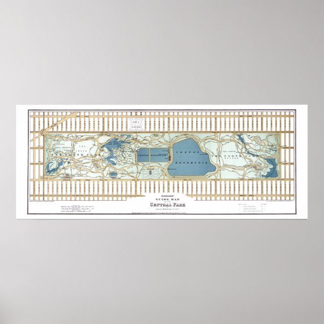 1875 Hinrichs' Guide Karte des Zentralparks Poster (Vorne)
