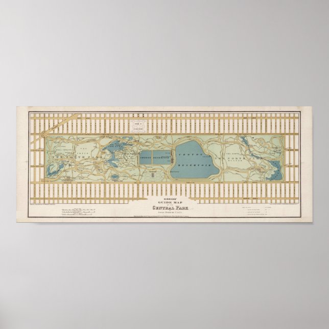 1875 Karte des Central Park Poster (Vorne)