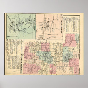 1875 Stadt Stockbridge Karte Poster