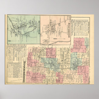 1875 Stadt Stockbridge Karte Poster
