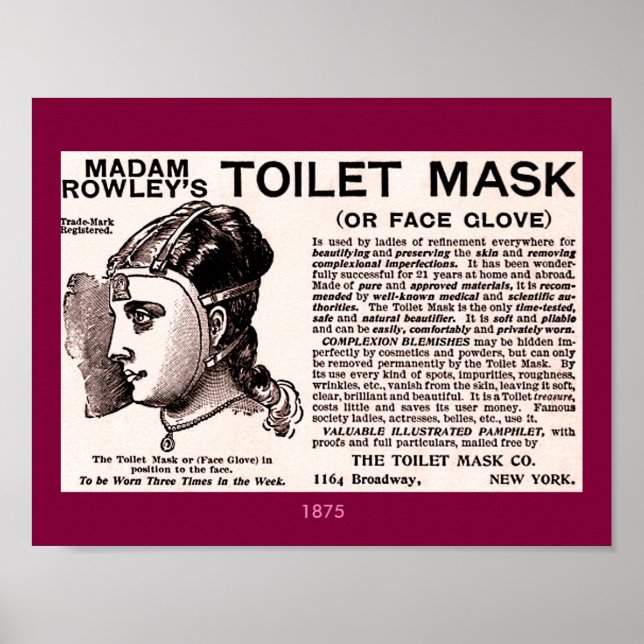 1875 Vintage Schönheitshilfe: Toilettenmaske oder  Poster (Vorne)