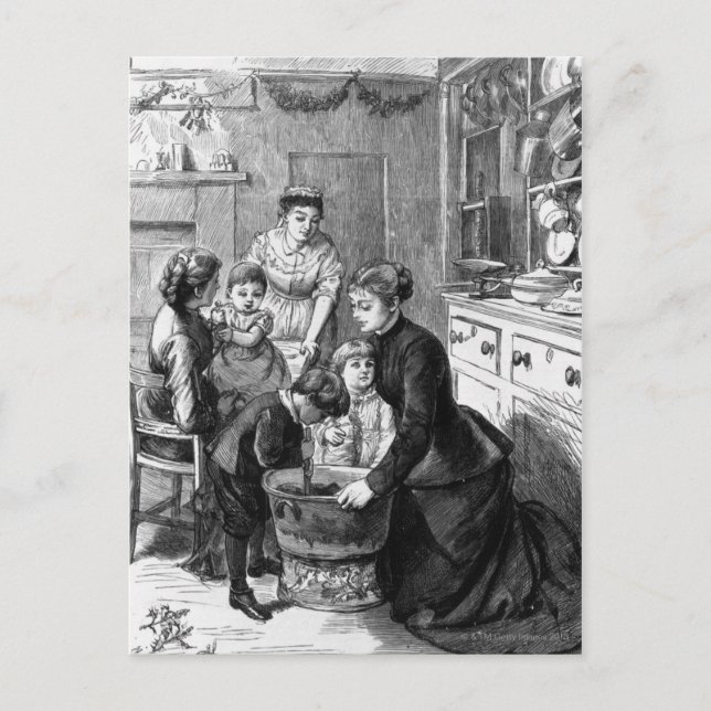 1876: Der Kinderhilfsstir Weihnachtspudding Feiertagspostkarte (Vorderseite)