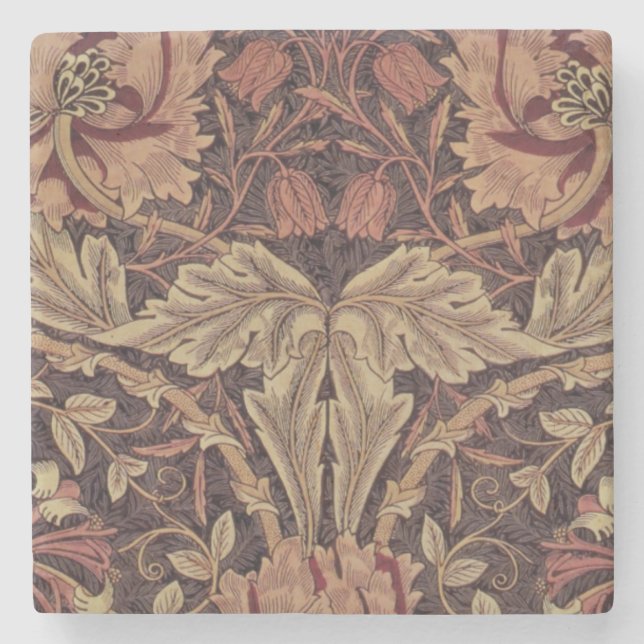 1876 Vintag William Morris Honeysuckle Steinuntersetzer (Vorderseite)
