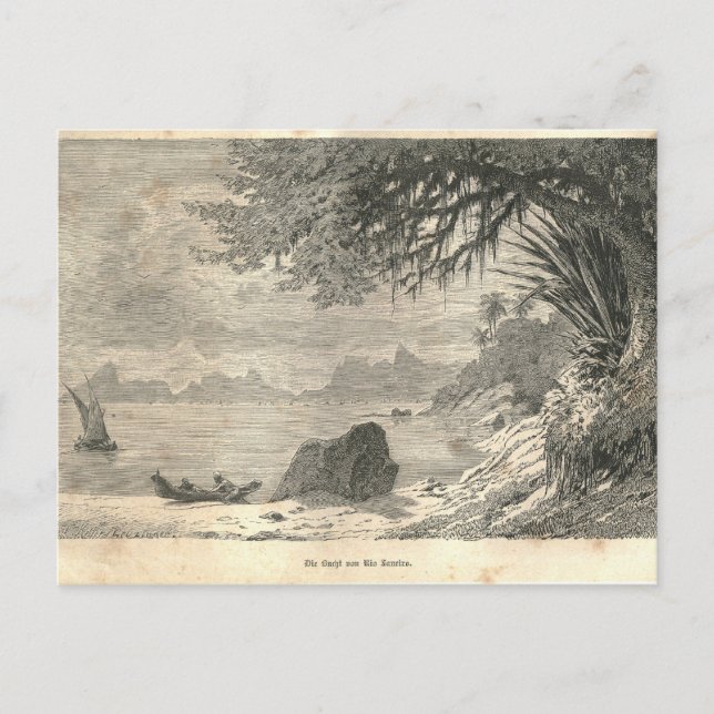 1877 Print Rio de Janeiro Die Erde und ihre Mensch Postkarte (Vorderseite)