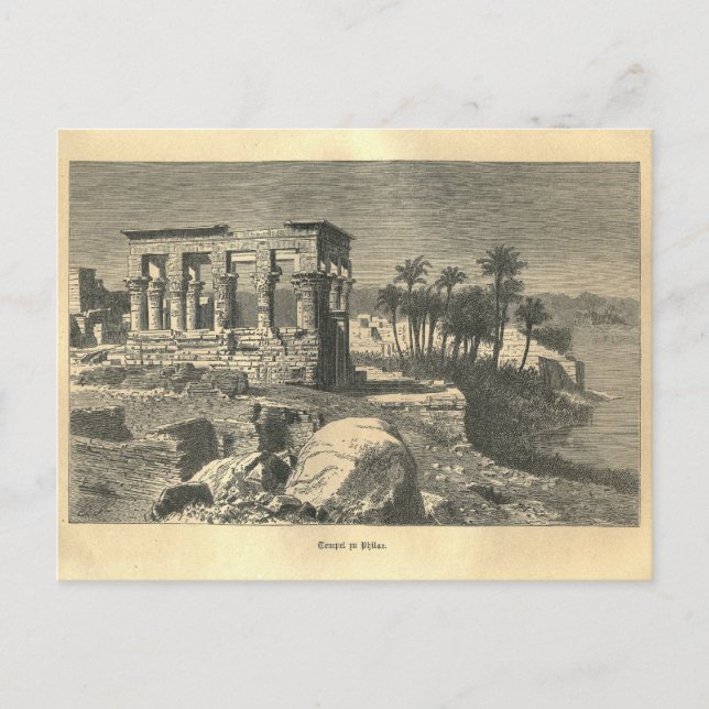 1877 Print Temple of Philae, The Earth and its Peo Postkarte (Vorderseite)