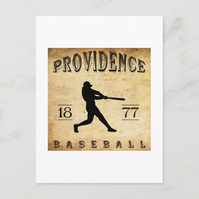 1877 Providence Rhode Island Baseball Postkarte (Vorderseite)