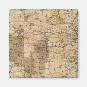 1878 Fortschrittskarte der Geografischen Erhebunge Magnet