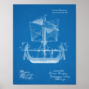 1879 Luftfahrzeug-Patent Zeichnend Druck Poster