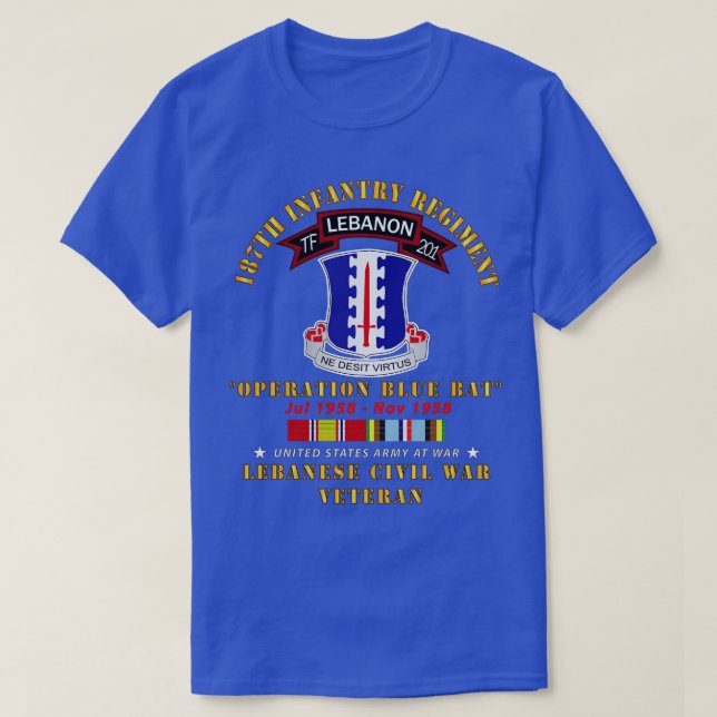 187. Infanterie-Regime TF 201 Libanon w AFEM SVC T-Shirt (Design vorne)
