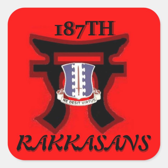 187TH Infanterie Torri Entwurfs-Aufkleber Quadratischer Aufkleber (Vorderseite)