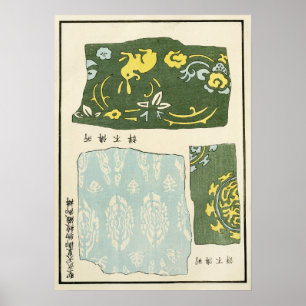 1880 Chinesisches Chrysanthemen-Muster Kunst Poster