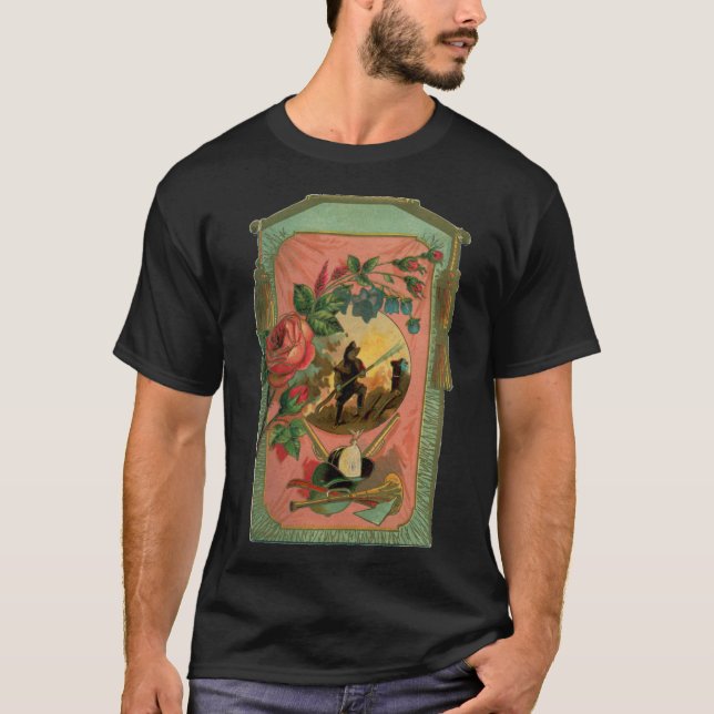 1880er Feuerwehrkunst Antikes T-Shirt (Vorderseite)