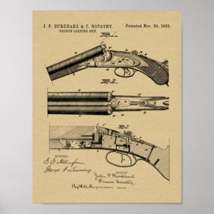 1883 Shotgun Patentkunst Zeichnend Print Poster