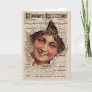 1884 Hood's Tooth Powder Werbekarte Karte