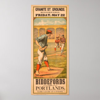 1885 Biddeford gegen Portland Poster