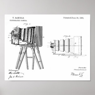 1885 Kamera-Patent-Kunstzeichnungsdruck Poster