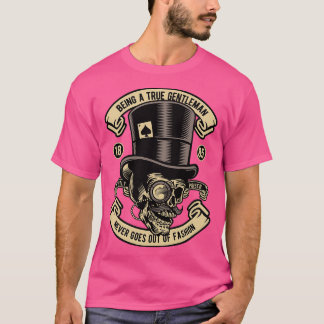 1885 kommt echter Gentleman Skull nie aus Mode T-Shirt