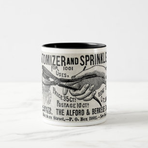 1886 ATOMIZER / SPRÜHER WERBUNG ZWEIFARBIGE TASSE
