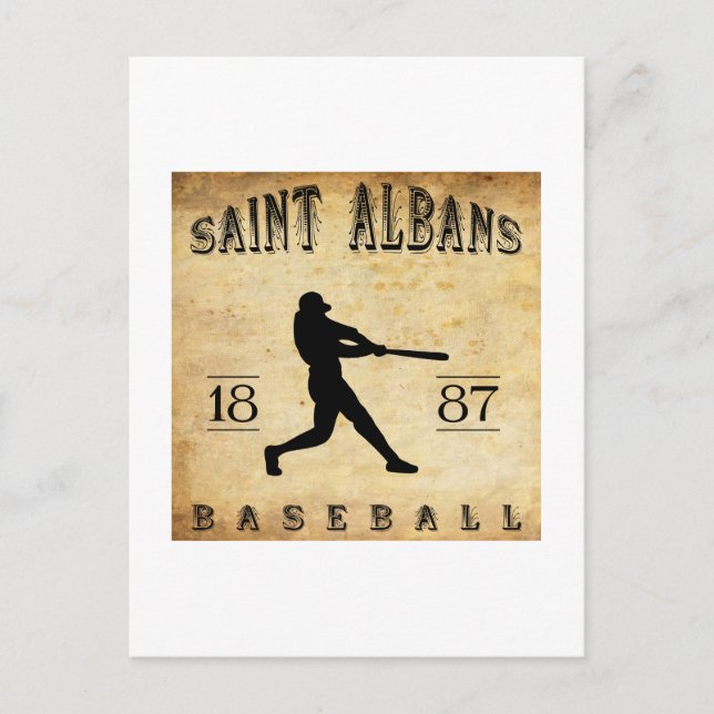 1887 Saint Albans Vermont Baseball Postkarte (Vorderseite)