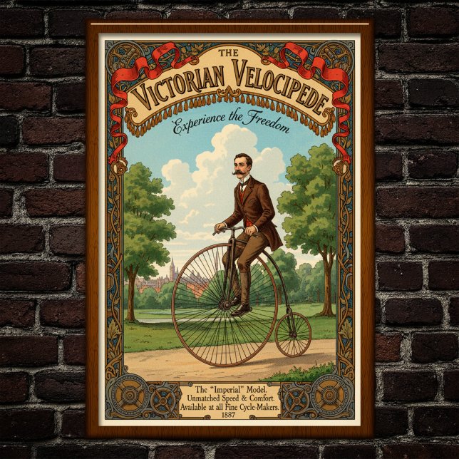 1887 Vintages Viktorianisches Fahrradwerbeposter Poster (Von Creator hochgeladen)
