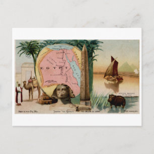 1889 Ägypten Vintage Karte